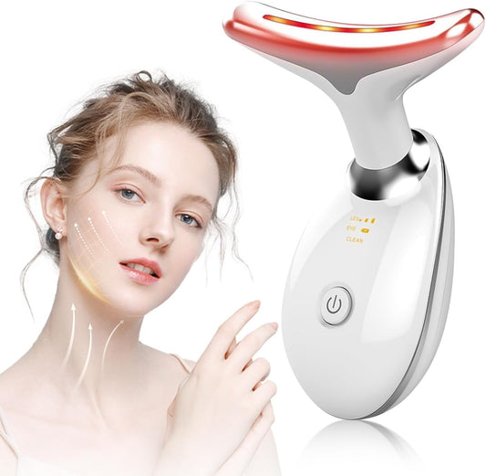 Appareil Anti Rides Visage, 3 Modes EMS Appareil de Gua Sha Visage, Appareil de Massage Visage 7 Couleurs, Chauffable 45°C Guasha Pour Visage Instrument, Double Menton Raffermissant et Liftant