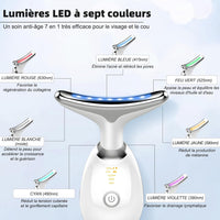 Appareil Anti Rides Visage, 3 Modes EMS Appareil de Gua Sha Visage, Appareil de Massage Visage 7 Couleurs, Chauffable 45°C Guasha Pour Visage Instrument, Double Menton Raffermissant et Liftant