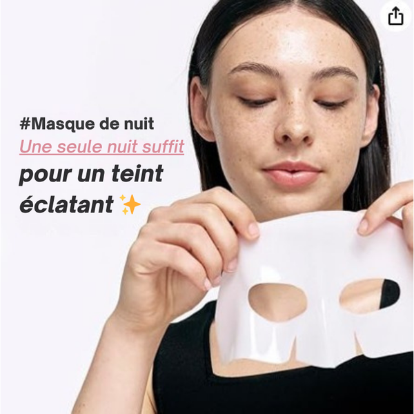Utilisation du masque au collagène en tant que masque de nuit pour obtenir un teint éclatant dès le réveil.